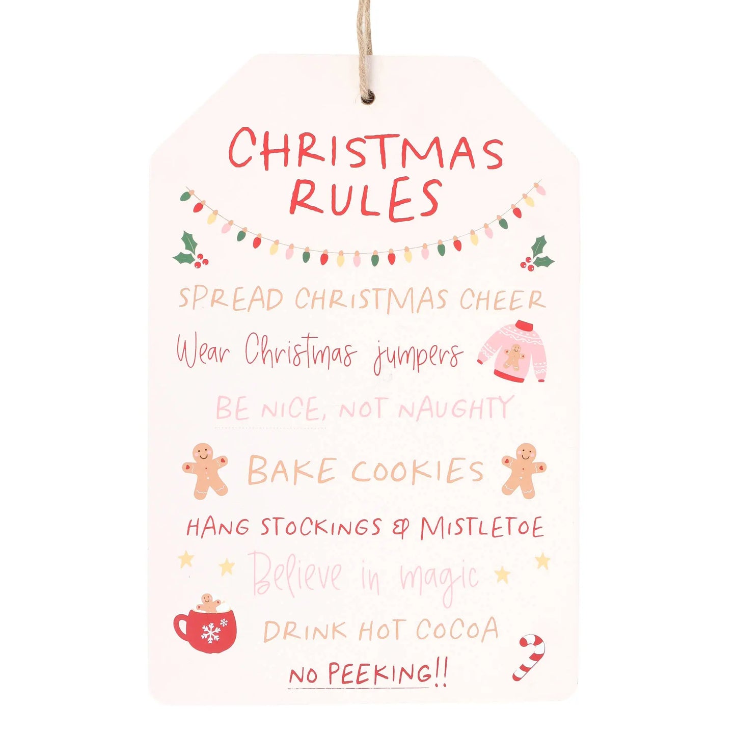 Sugarplum Fun Christmas Rules Hanging Sign Something Different Wholesale