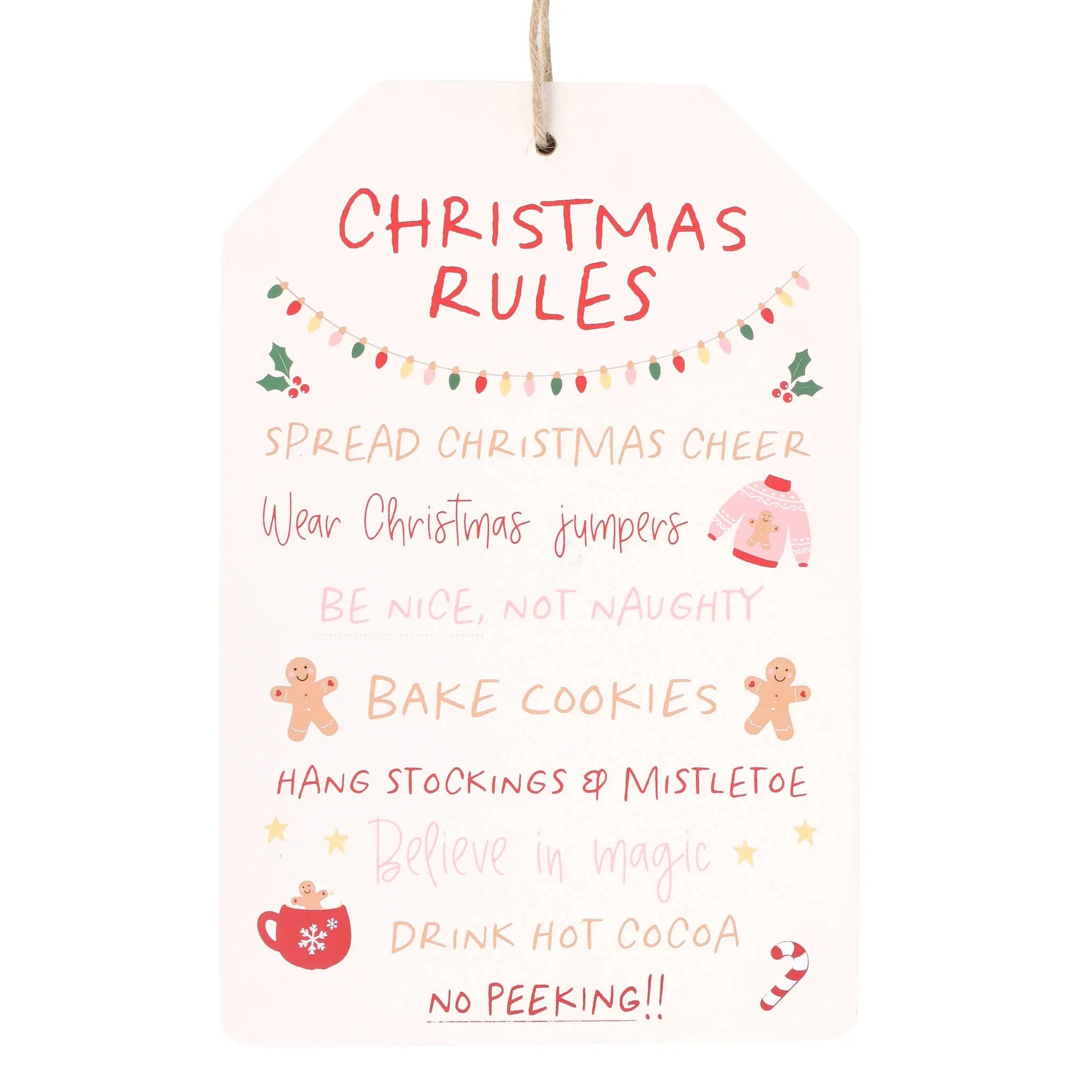 Sugarplum Fun Christmas Rules Hanging Sign Something Different Wholesale