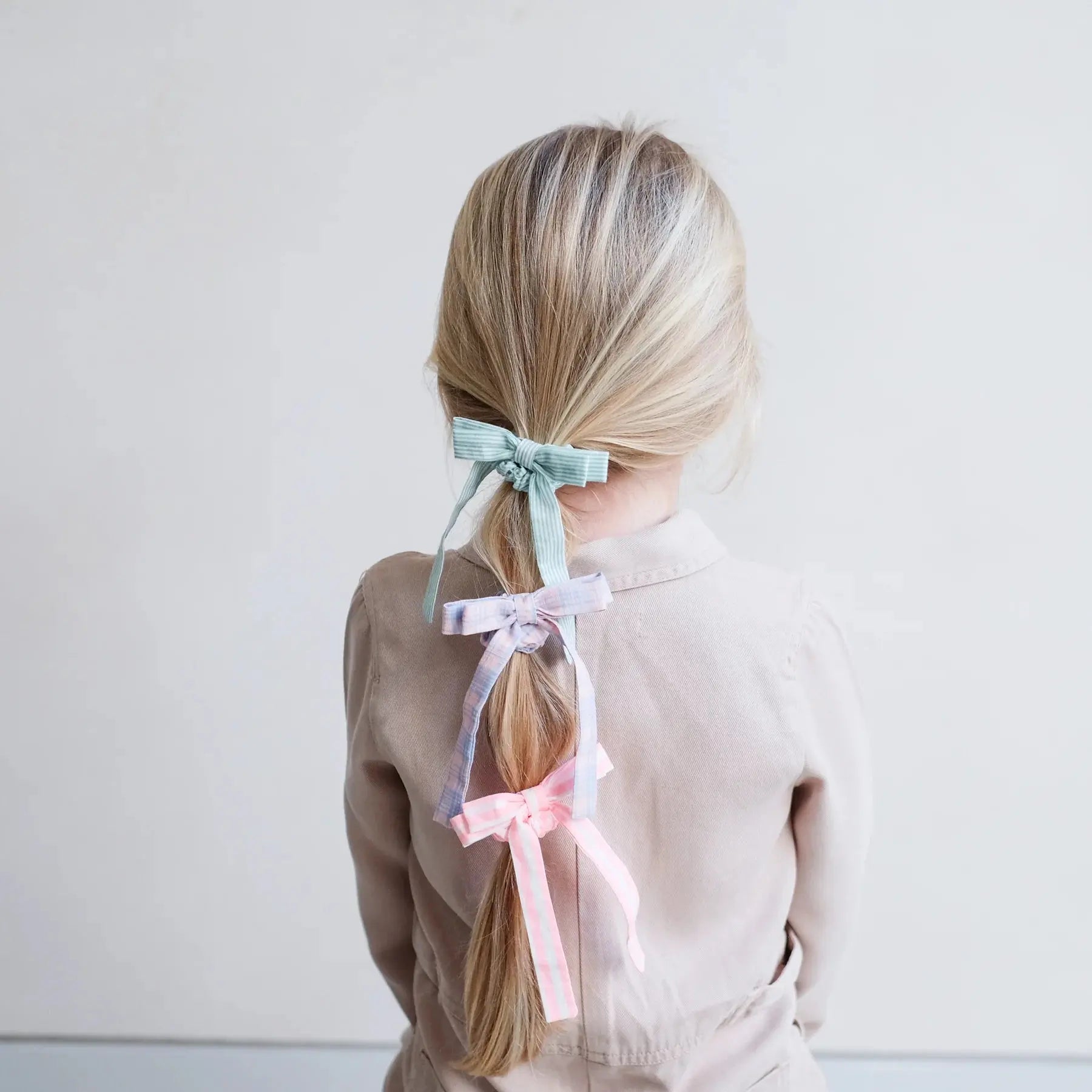 Summer stripes bow scrunchies Mimi & Lula