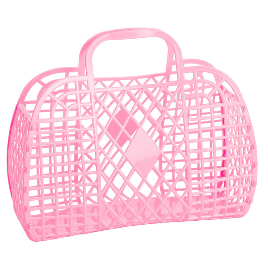 Sun Jellies - Retro Basket Jelly Bag - Large: Bubblegum Pink Sun Jellies