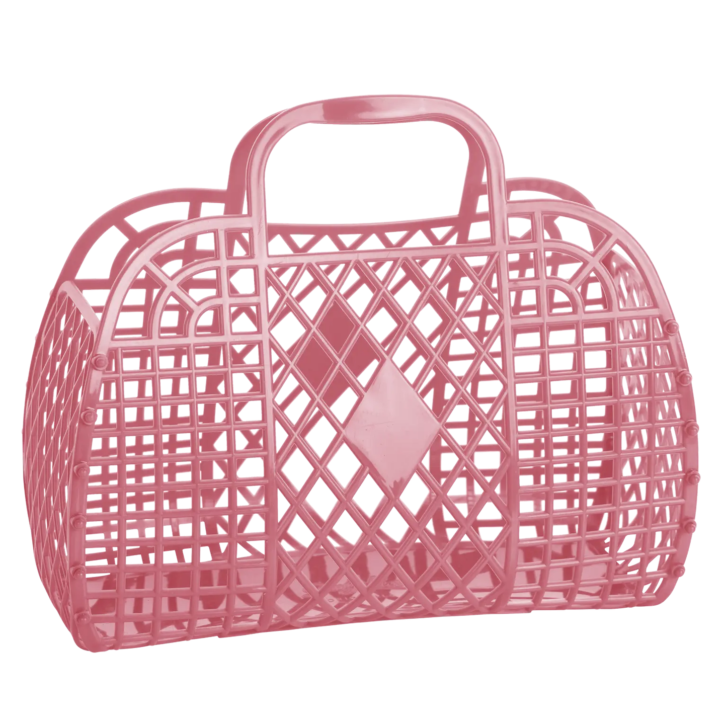 Sun Jellies - Retro Basket Jelly Bag - Large: Bubblegum Pink Sun Jellies