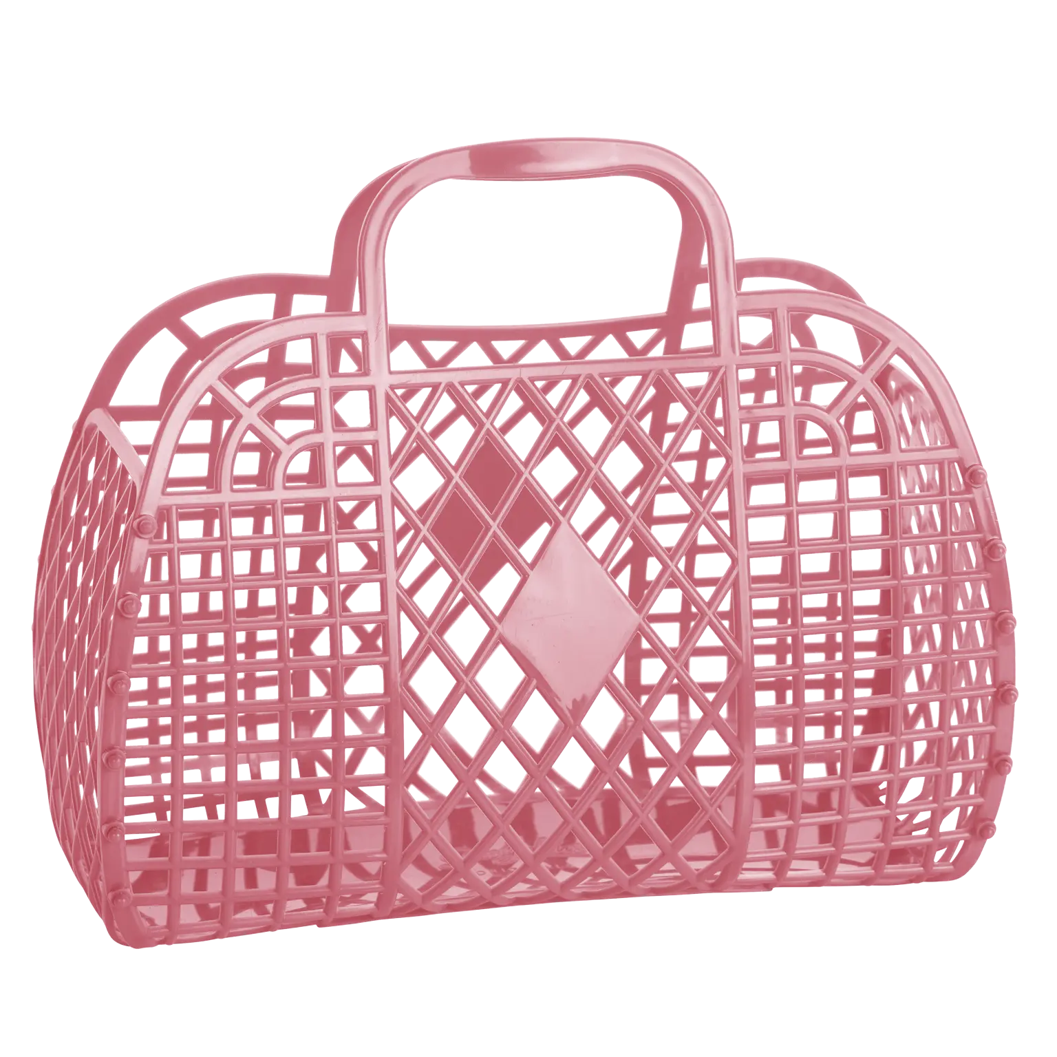 Sun Jellies - Retro Basket Jelly Bag - Large: Bubblegum Pink Sun Jellies