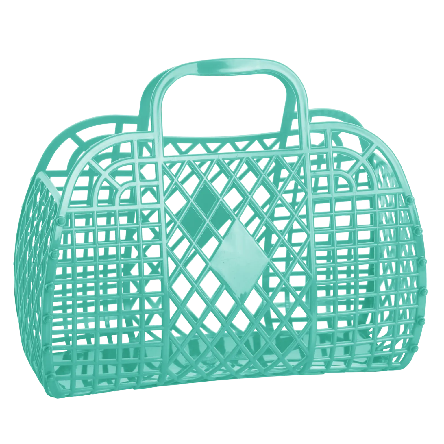 Sun Jellies - Retro Basket Jelly Bag - Small: Jelly Mint Green Sun Jellies