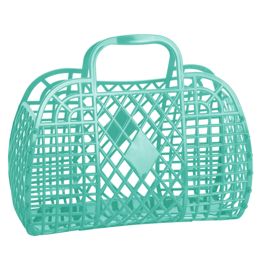 Sun Jellies - Retro Basket Jelly Bag - Small: Jelly Mint Green Sun Jellies