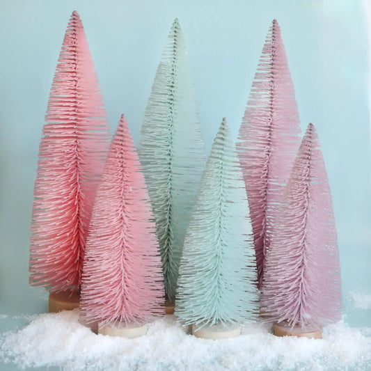 Sunshine Studios - Bottle Brush Tree | Mint | Sparkle Christmas Tree: 13" Sunshine Studios