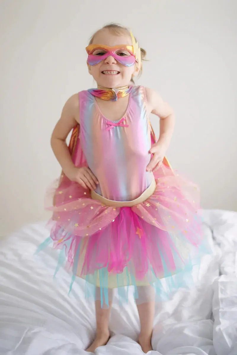 Super-duper Tutu/Cape/Mask, Pink & Gold 4-6 years Great Pretenders