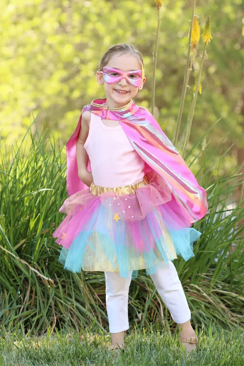 Super-duper Tutu/Cape/Mask, Pink & Gold 4-6 years Great Pretenders