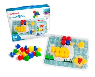 Superpegs (64 pieces) - Primary Colors miniland