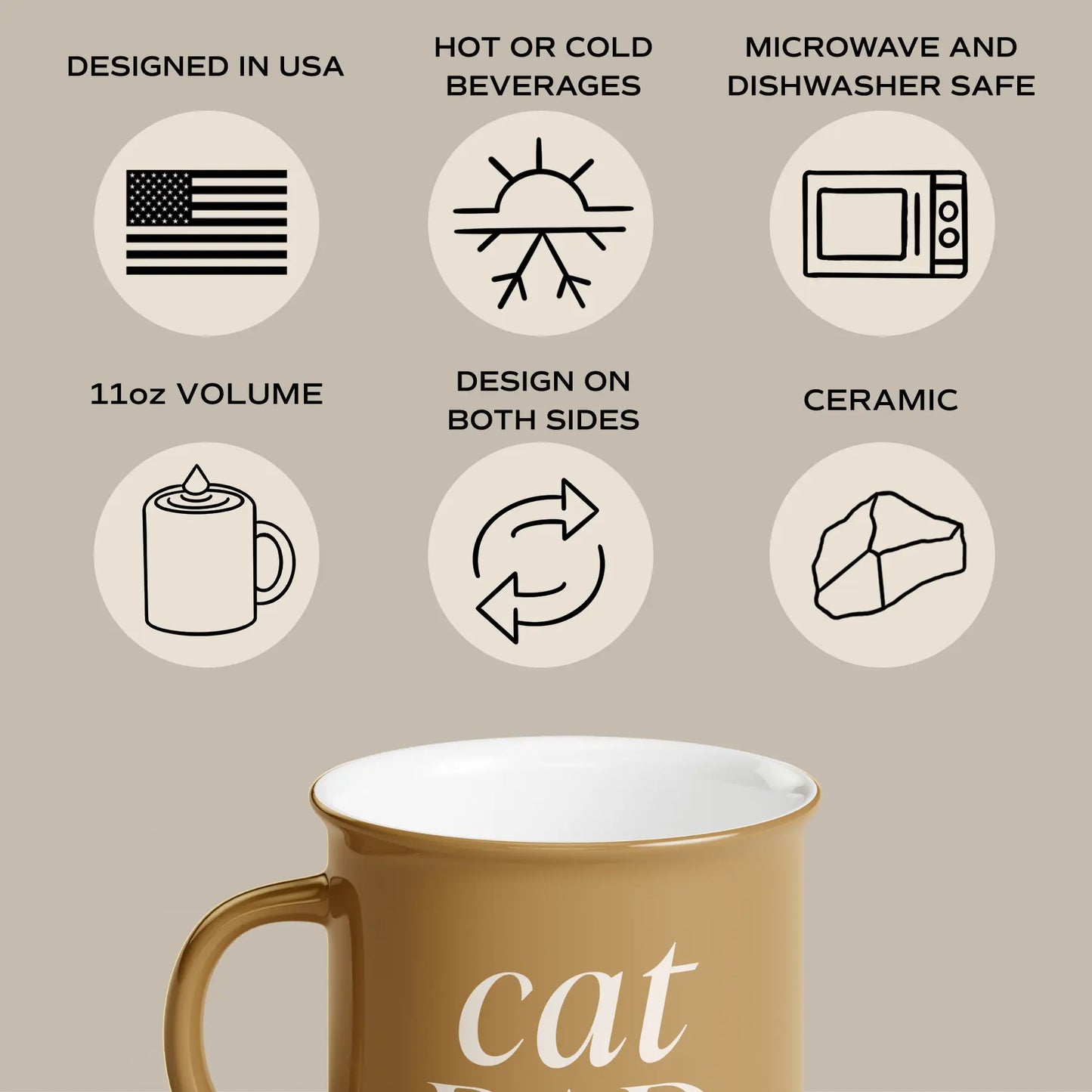 Sweet Water Decor - Cat Dad 11 oz Campfire Coffee Mug - Home Decor & Gifts Sweet Water Decor