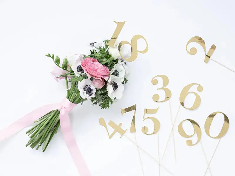 Table numbers, gold, 25.5-26.5cm Partydeco