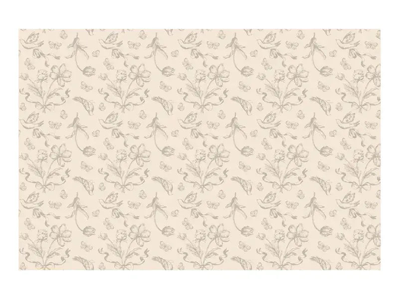 Tablecloth beige Flowers, 180x120 cm, mix Partydeco