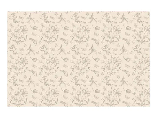 Tablecloth beige Flowers, 180x120 cm, mix Partydeco