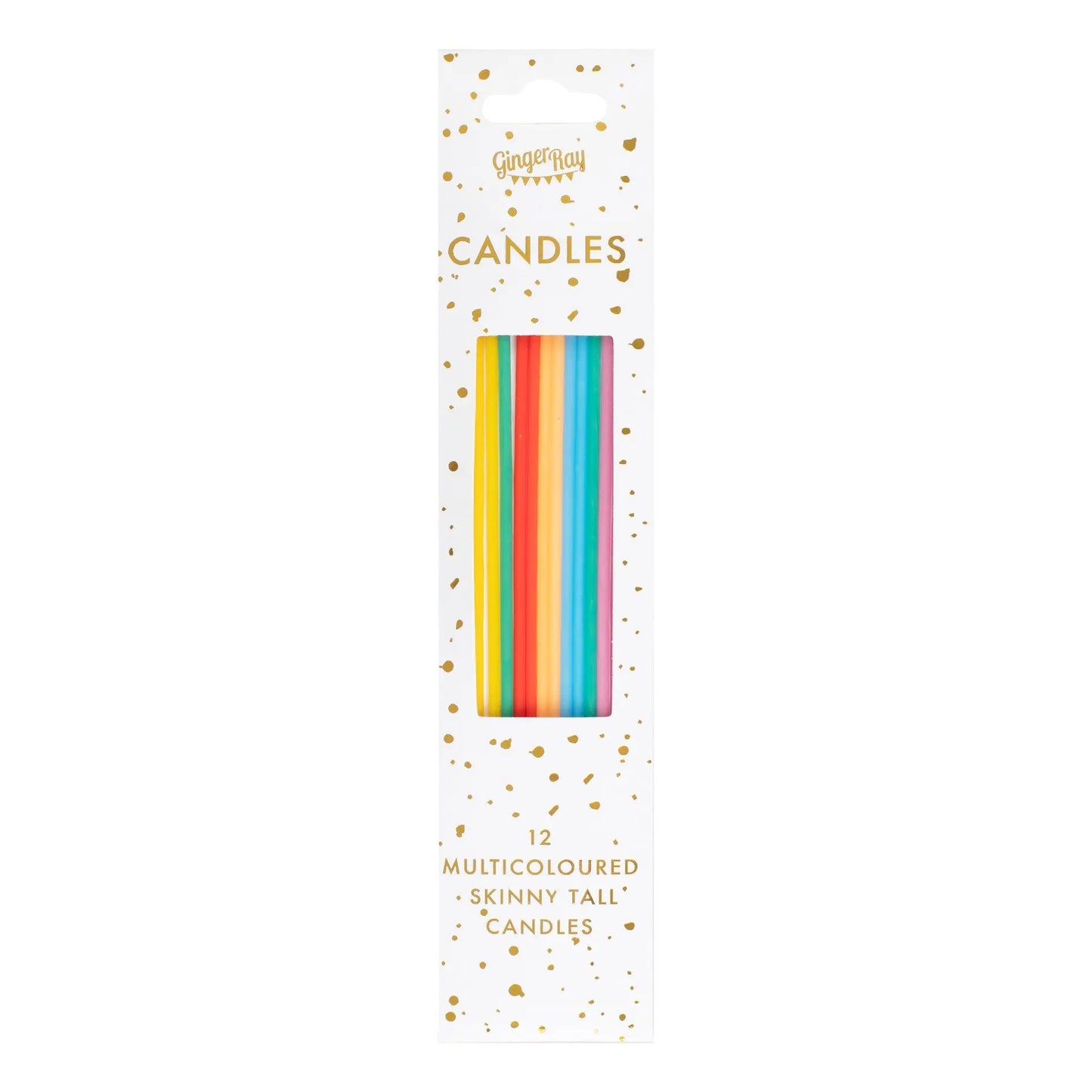 Tall Multi-Coloured Birthday Cake Candles GingerRay