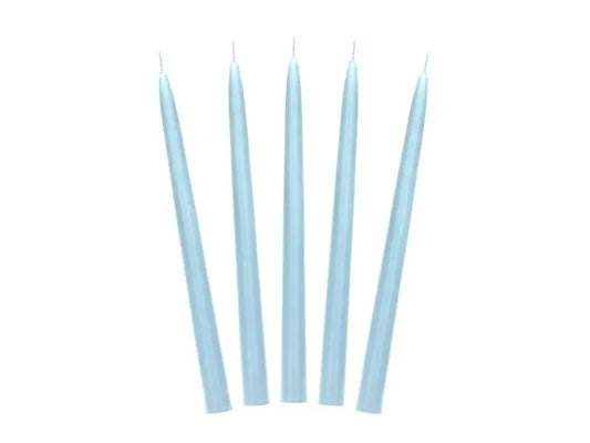 Taper candle, matt, sky-blue, 24cm Partydeco