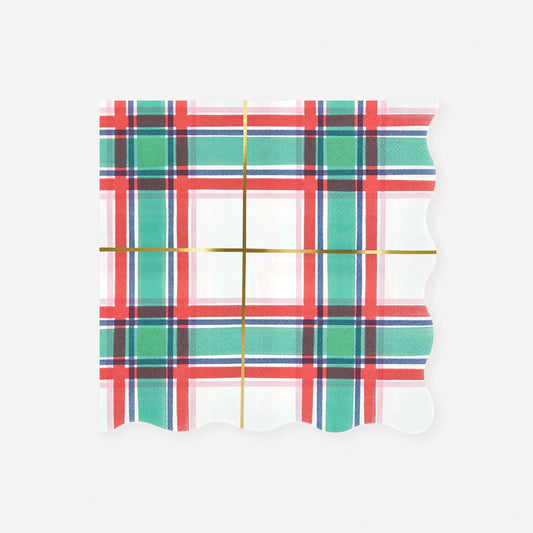 Tartan Large Napkins (x 16) Meri Meri