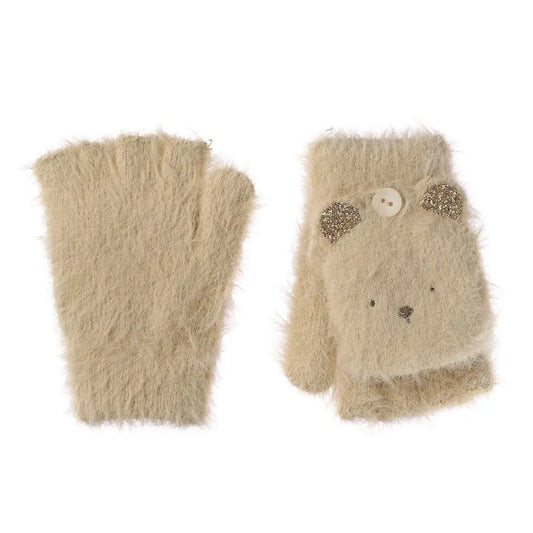 Teddy Bear Fluffy Gloves 3-6 Years Rockahula