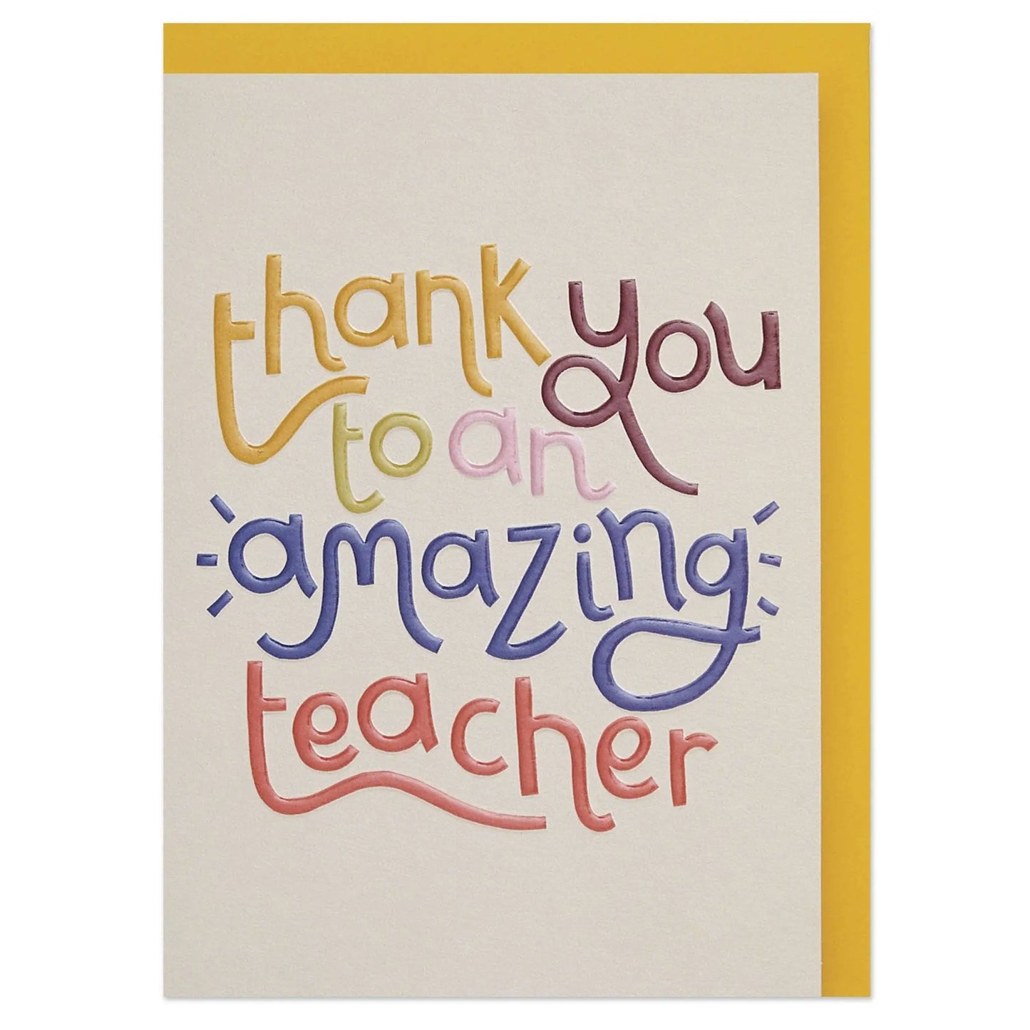 Thank You Amazing Teacher - Luxury Thank You Card Raspberry Blossom