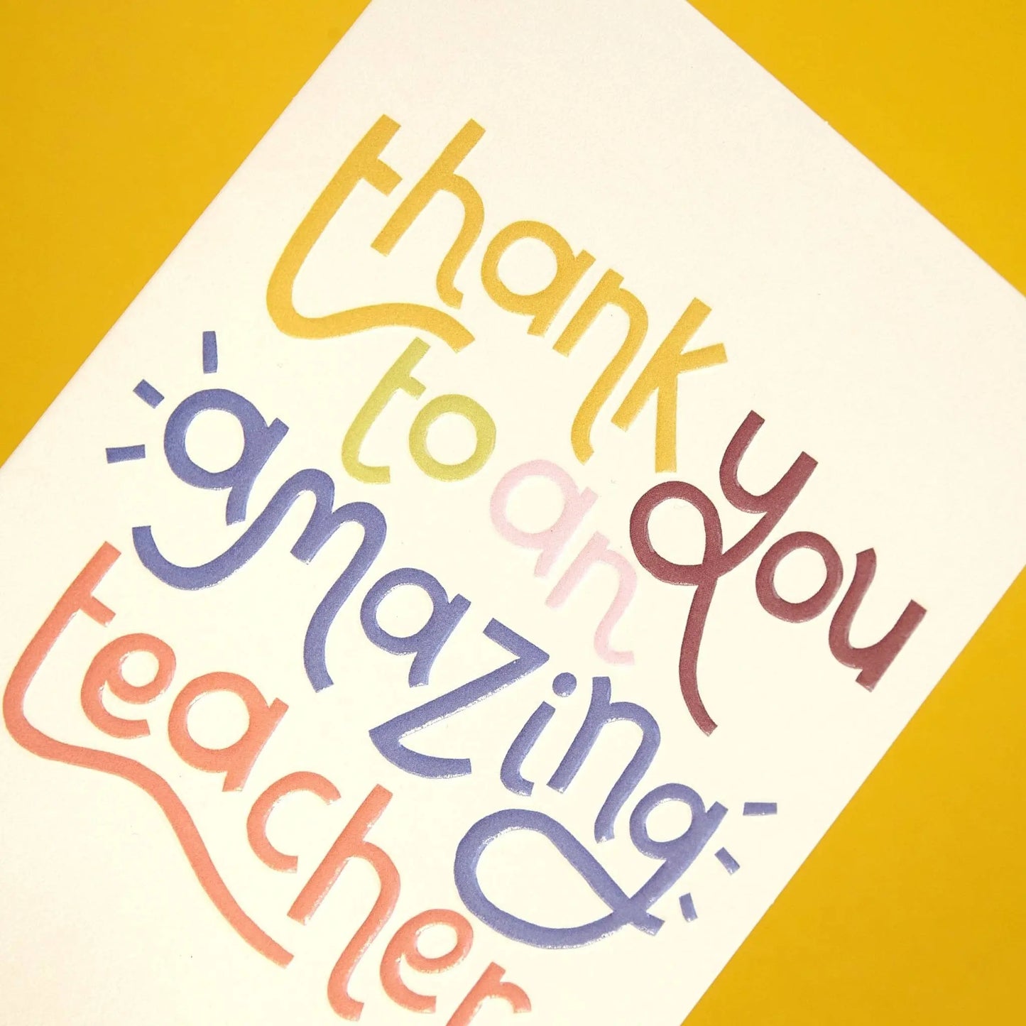 Thank You Amazing Teacher - Luxury Thank You Card Raspberry Blossom