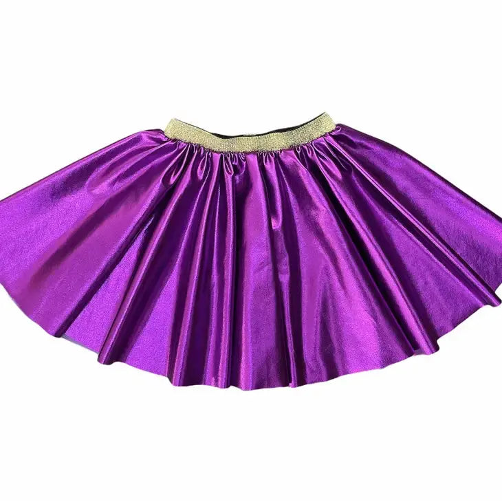 The Elastic Purple Metallic Skirt Ratatam