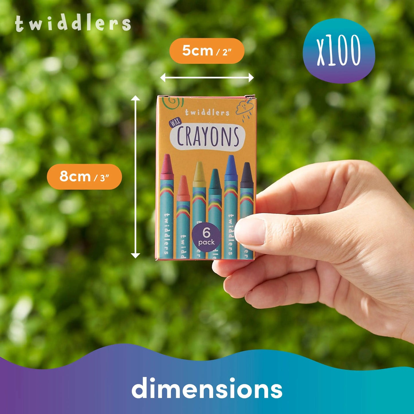 The Twiddlers - 100 Boxes of Wax Crayons for Kids, 6 Crayons Per Box, 600 To The Twiddlers