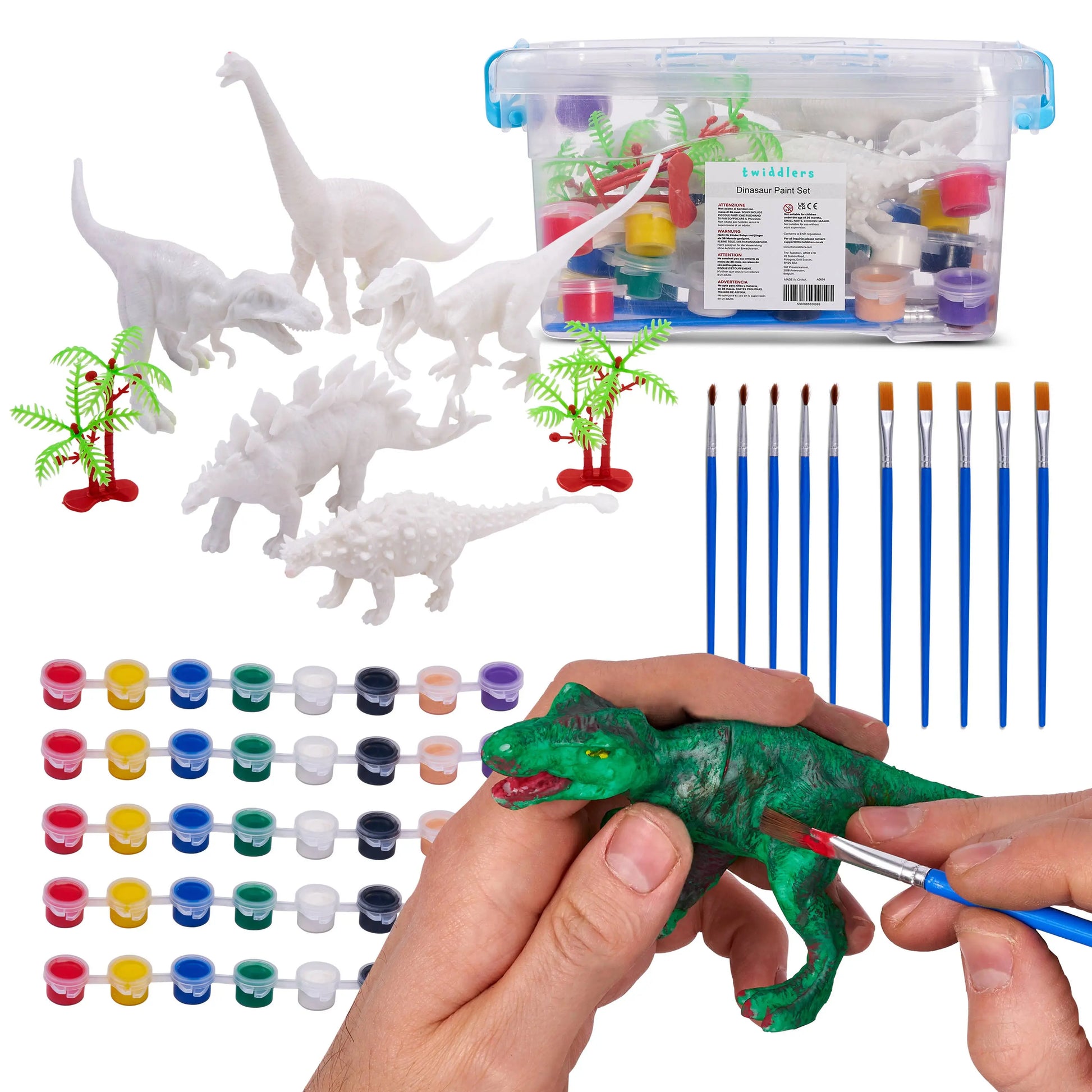 The Twiddlers - 15 pcs Paint Your Own Dinosaurs Kit, Includes Figurines The Twiddlers