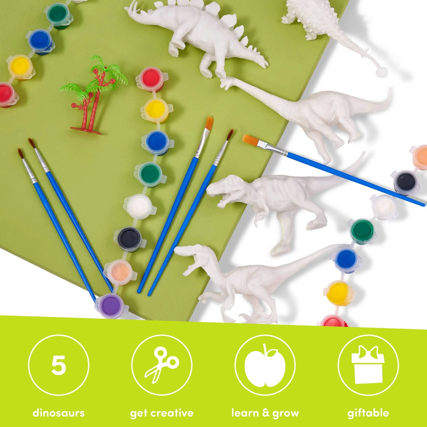 The Twiddlers - 15 pcs Paint Your Own Dinosaurs Kit, Includes Figurines The Twiddlers