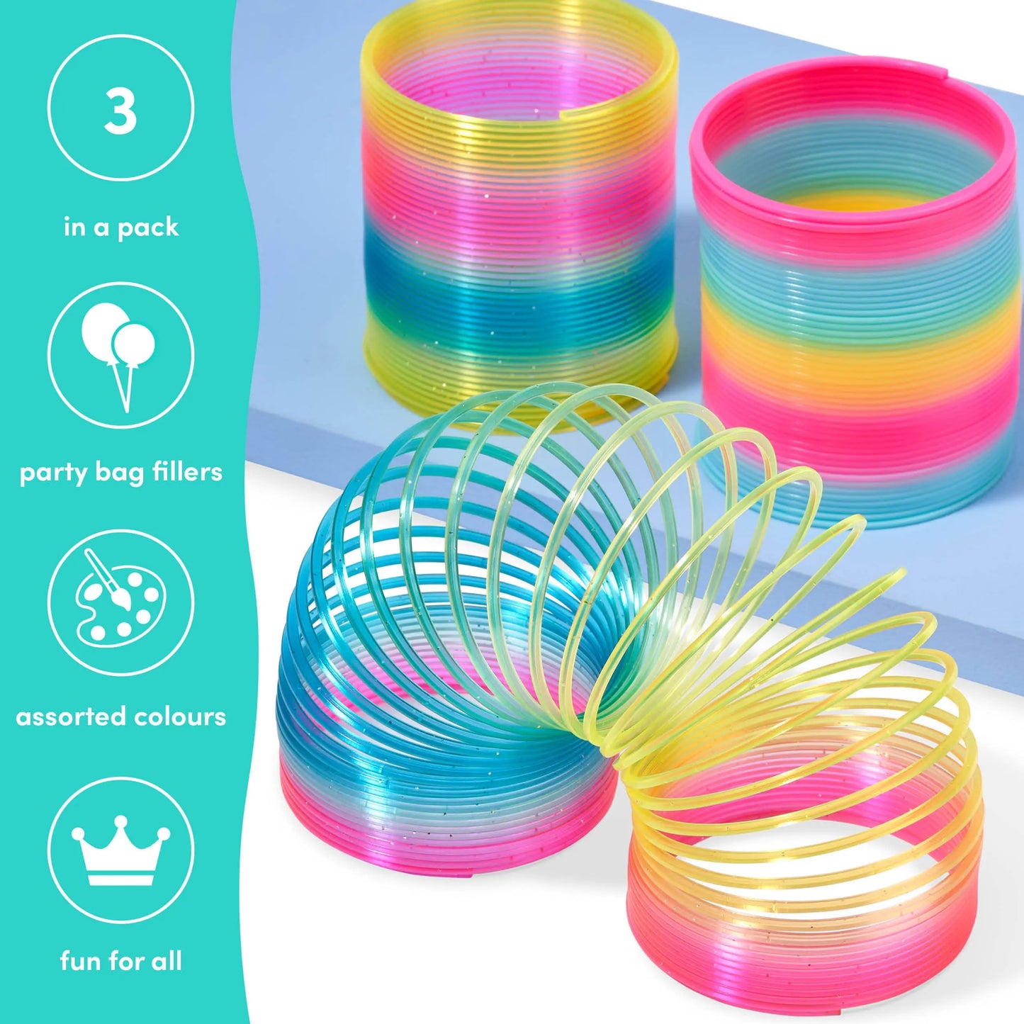 The Twiddlers - 3 Large Rainbow Spring Toys for Kids, Fidget Toy, Party The Twiddlers