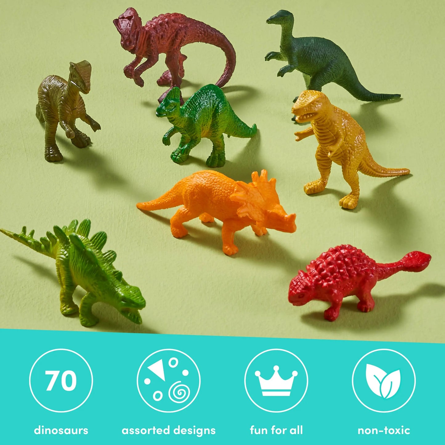 The Twiddlers - Tub of 70 Small Dinosaur Mini Jurassic Figures Kids Toy Play The Twiddlers