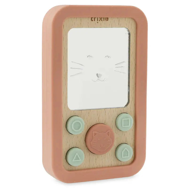 Trixie Baby monitor made of wood and silicone - Assorted animal designs - Pink Trixie