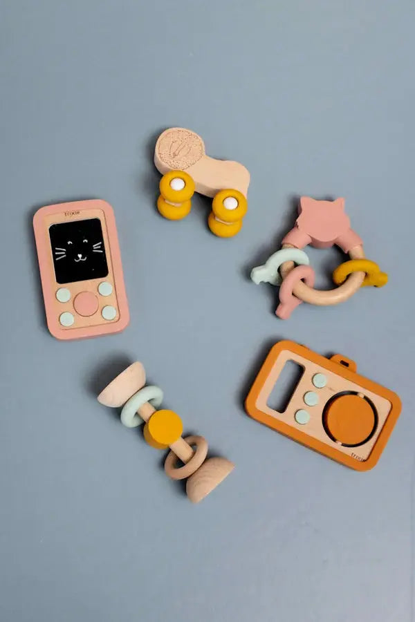 Trixie Baby monitor made of wood and silicone - Assorted animal designs - Yellow Trixie