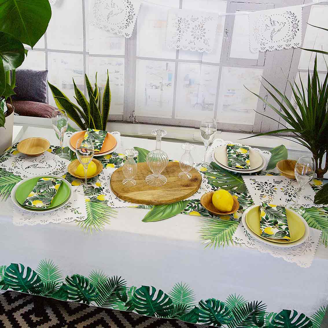 Tropical Paper Table Cover Talking Tables