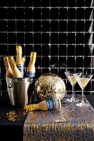 Tube of confetti Champagne, gold, 20.5cm Partydeco