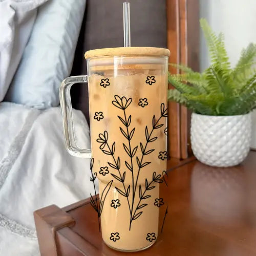 Tumbler with Bamboo Lid & Straw: Blank SKS Design Studio