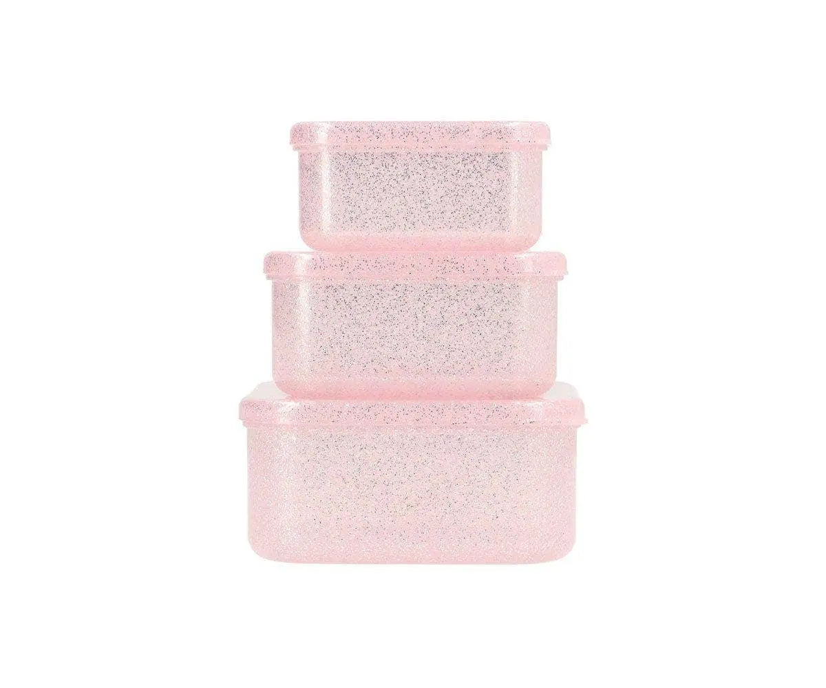 Tutete - 3 Glitter Pink Lunch Boxes Tutete