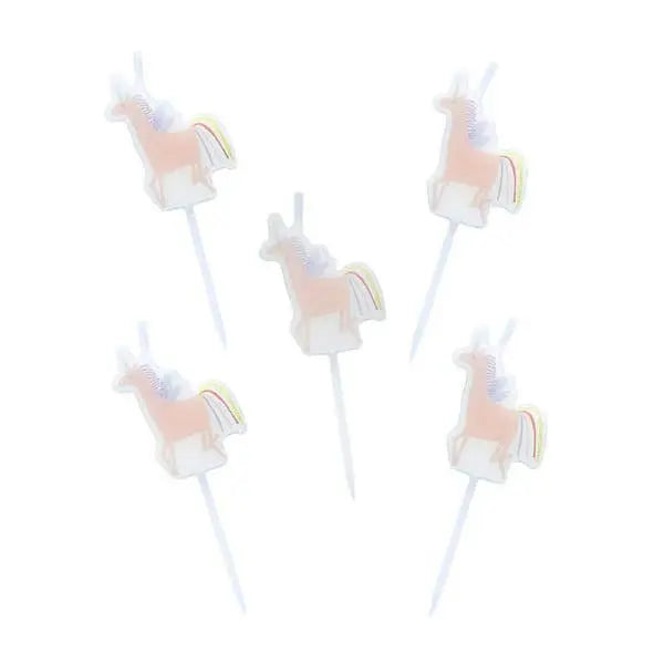 Unicorn Candles 5 Pack Hootyballoo by Club Green