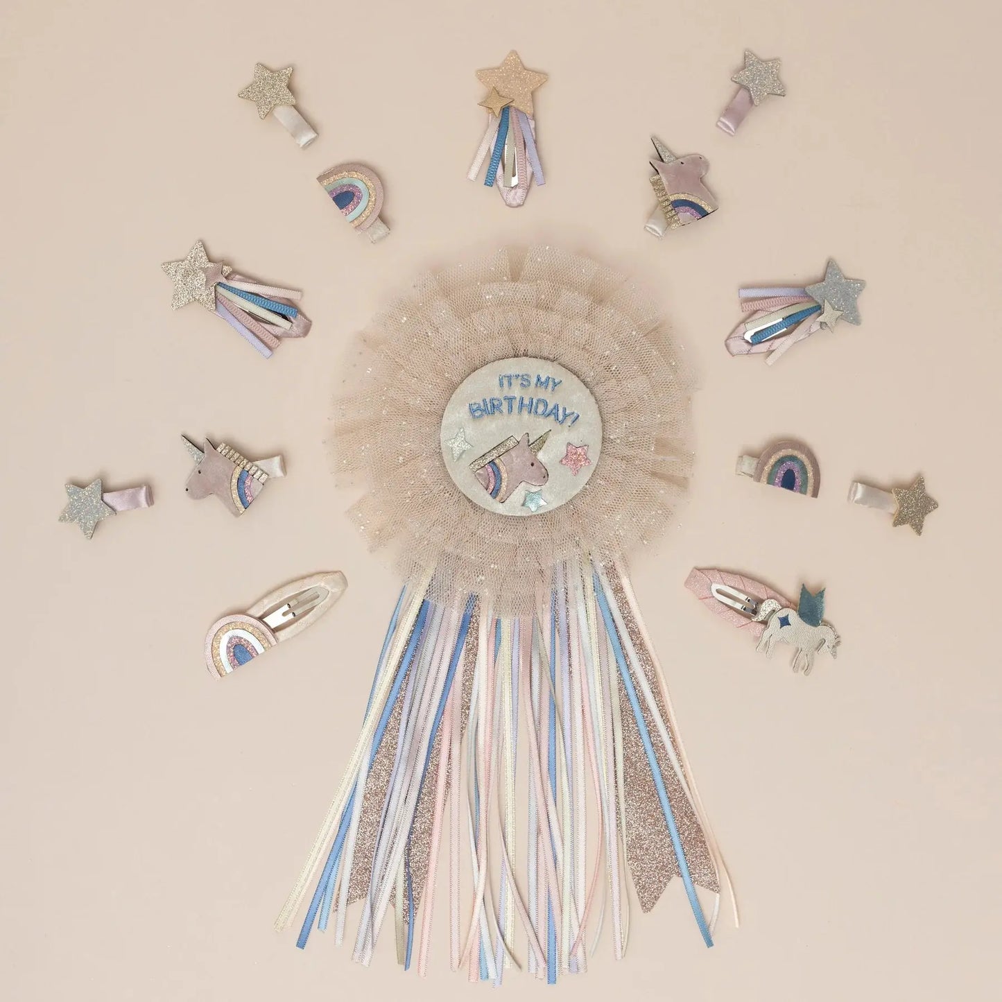 Unicorn birthday badge Mimi & Lula