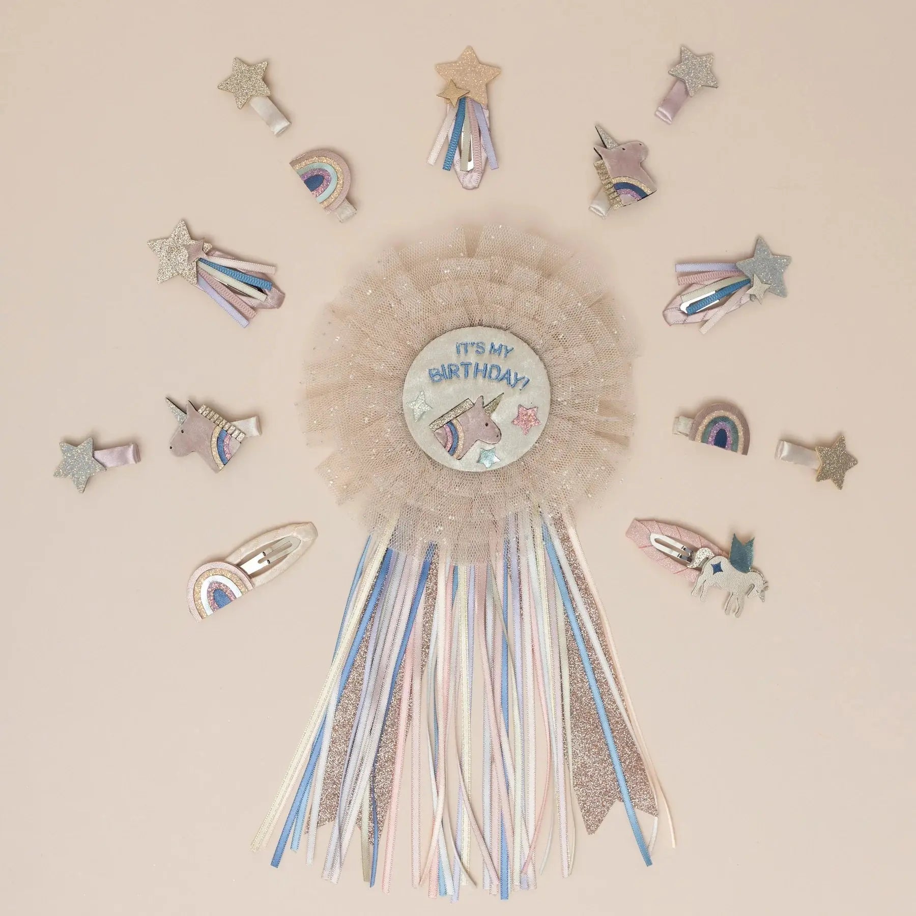 Unicorn birthday badge Mimi & Lula