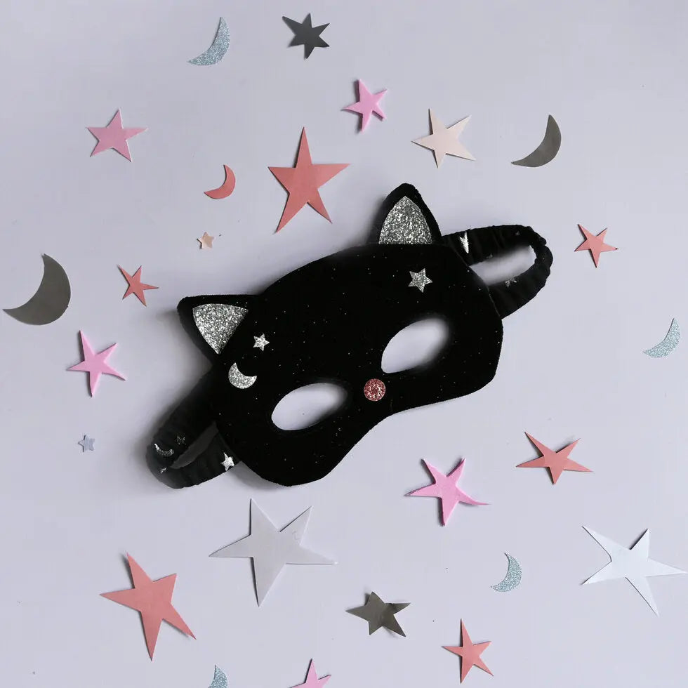 Velvet Black Cat Mask (3-10 Years) Rockahula