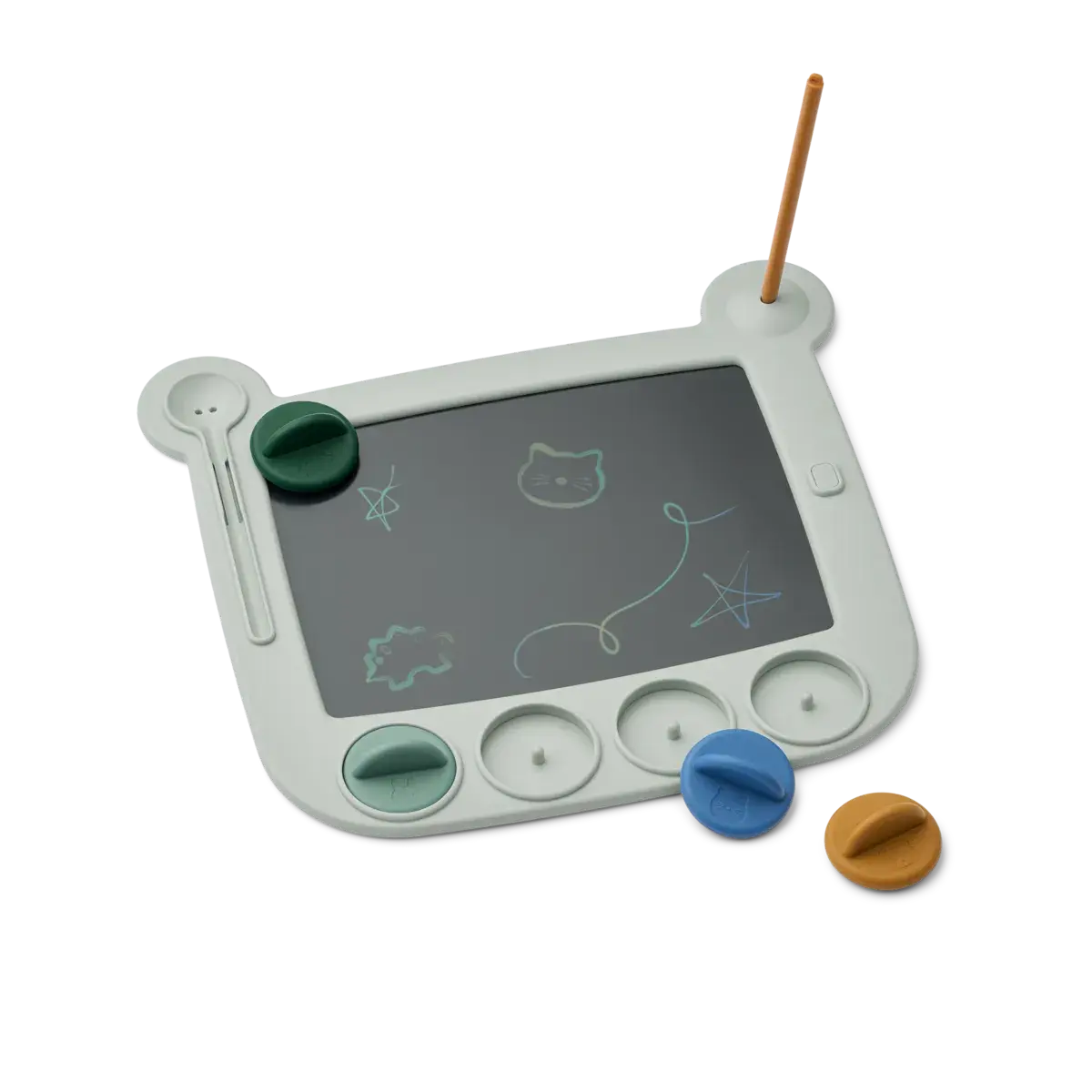 Venzora Magic Drawing Board w Stamps - Dove blue multimix Liewood