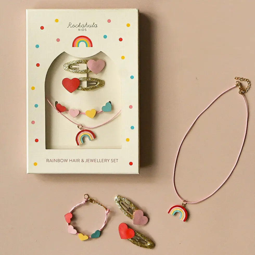 Vintage Rainbow Hair & Jewellery Set Rockahula