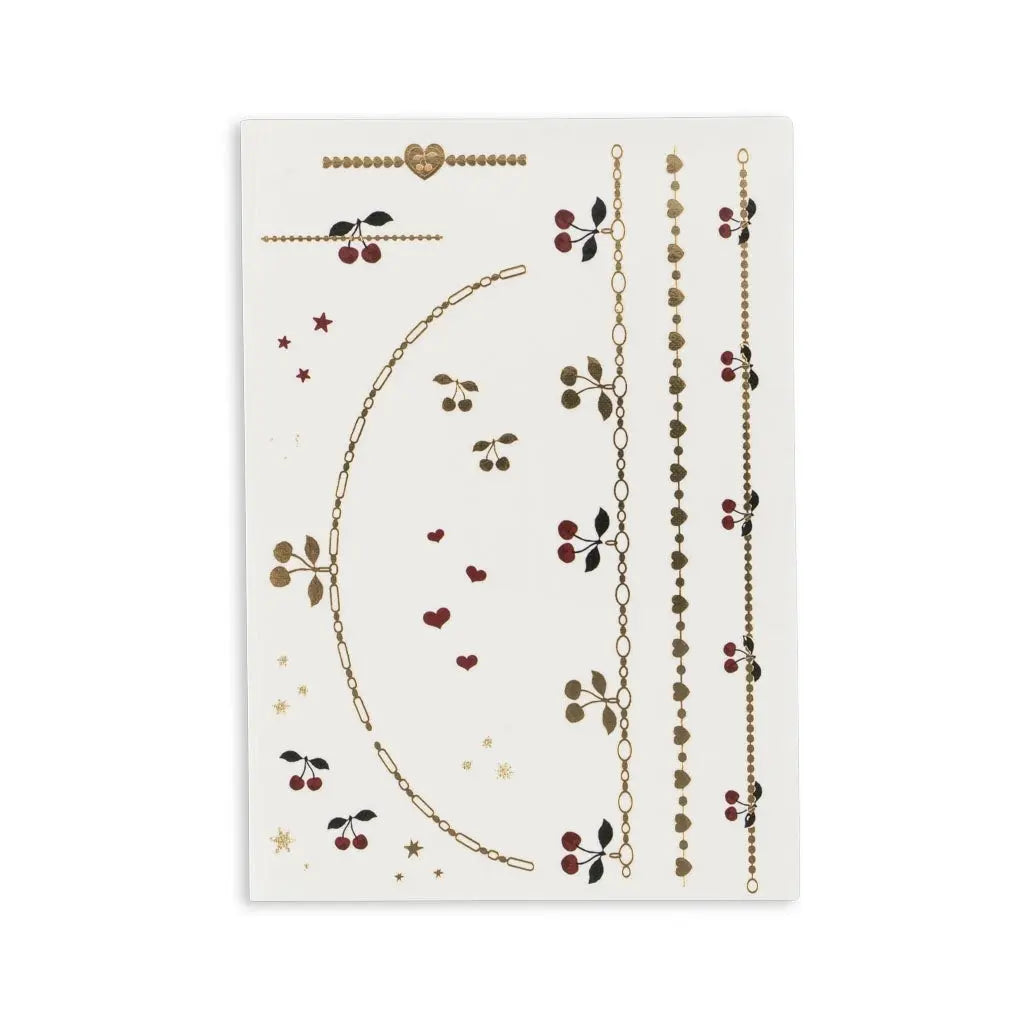 WATER BASED TEMPORARY TATTOOS - Jewellery tattoos -  3 sheets Konges Slojd