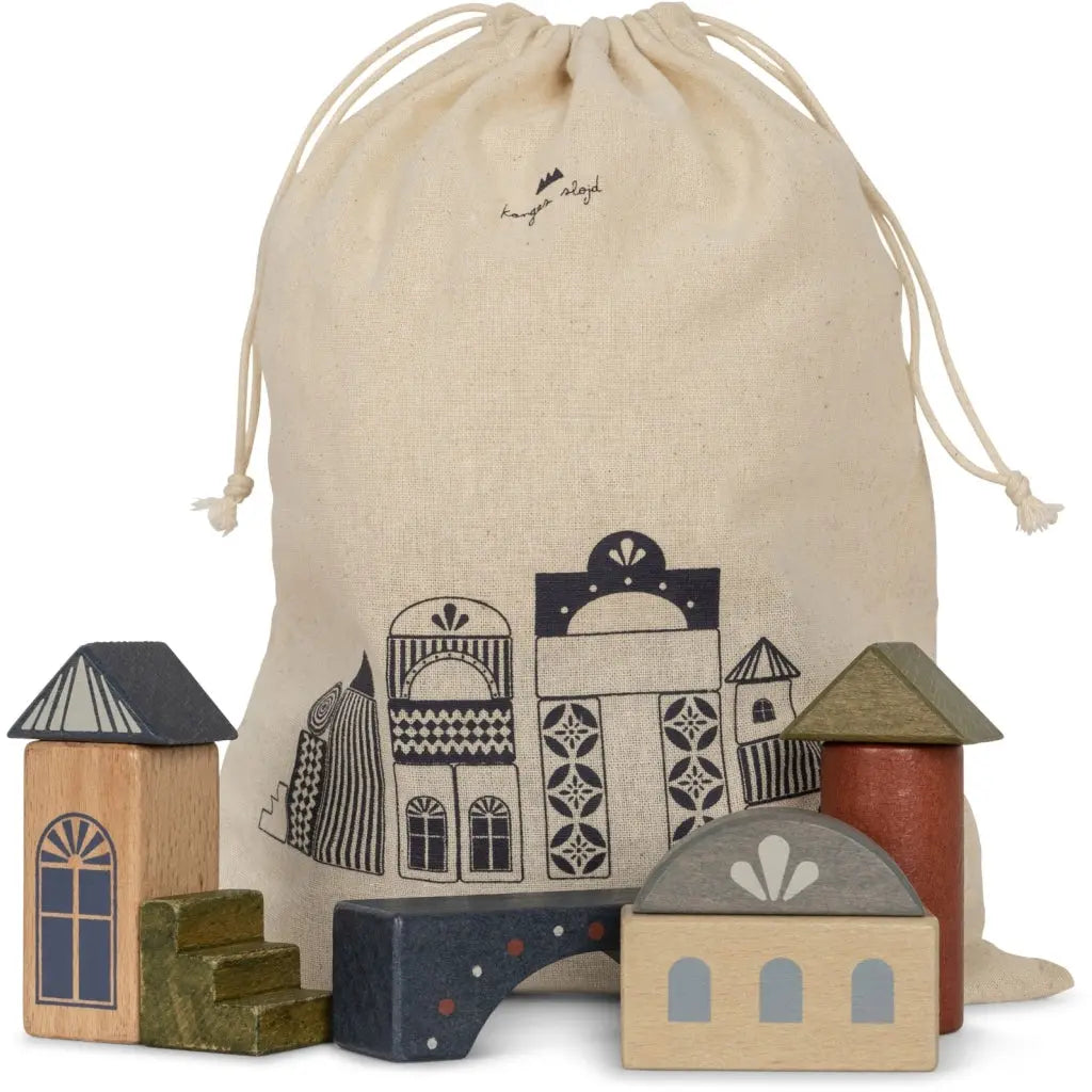 WOODEN BUILDING BLOCKS WITH PRINT Konges Slojd