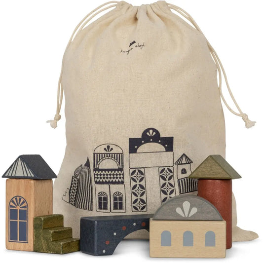 WOODEN BUILDING BLOCKS WITH PRINT Konges Slojd