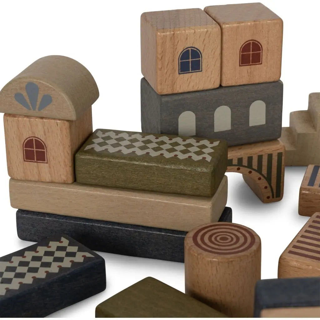 WOODEN BUILDING BLOCKS WITH PRINT Konges Slojd