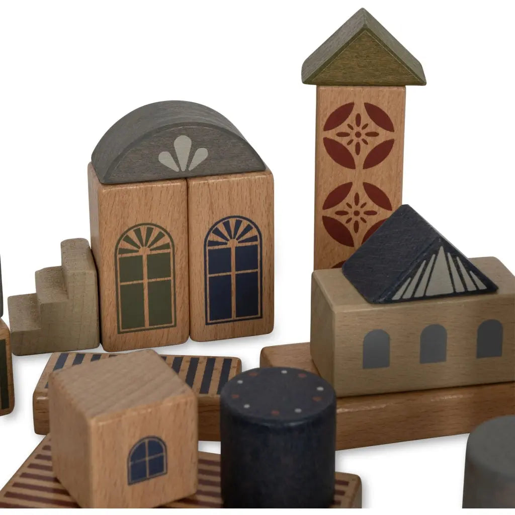 WOODEN BUILDING BLOCKS WITH PRINT Konges Slojd
