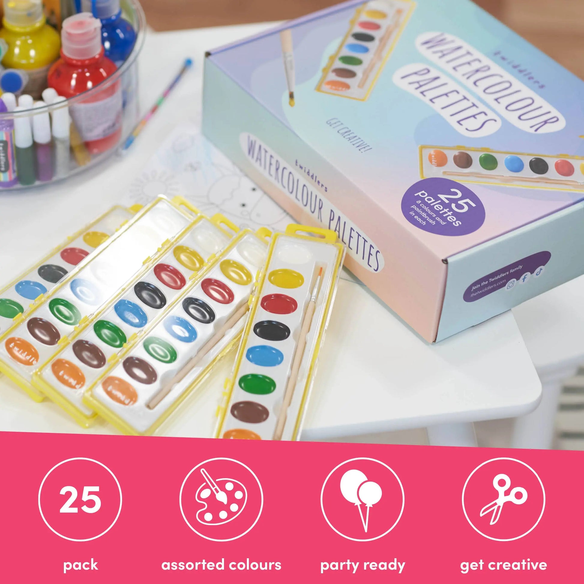 Watercolour Paint Palette Set- Price per pallette The Twiddlers