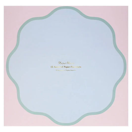 Wavy round paper placemats Meri Meri