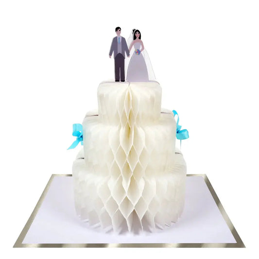 Wedding cake honeycomb card Meri Meri