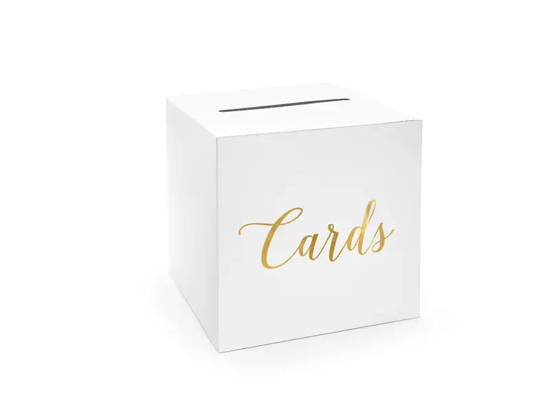 Wedding card box - Cards, gold, 24x24x24cm Partydeco