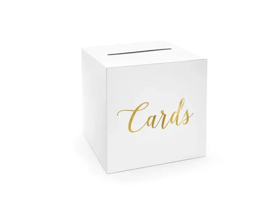 Wedding card box - Cards, gold, 24x24x24cm Partydeco